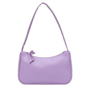 Aktudy Simple Elegant Women Small Shoulder Bag Pure Color Sling Handbags